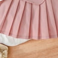 thumbnail image 4 of Fesfesfes Summer Girls Casual 2 Piece Outfit Set Children's Short Sleeve Solid Color Tops and Skirt Pleated Two-piece Set, 4 of 9