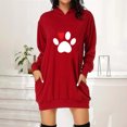thumbnail image 2 of Vestido de sudadera con capucha de manga larga con estampado de corazón de amor del día de San Valentín para mujer Pompotops  hdfakjf2064, 2 of 6