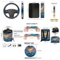 thumbnail image 6 of Qpednta 15Pcs Hawaiian Turtle Car Seat Covers Full Set Auto Accessories, Steering Wheel Cover, Seat Belt Covers, Trash Bin, Coasters, Vent Storage, Rear View Mirror Cover, Universal for SUV Sedan, 6 of 7