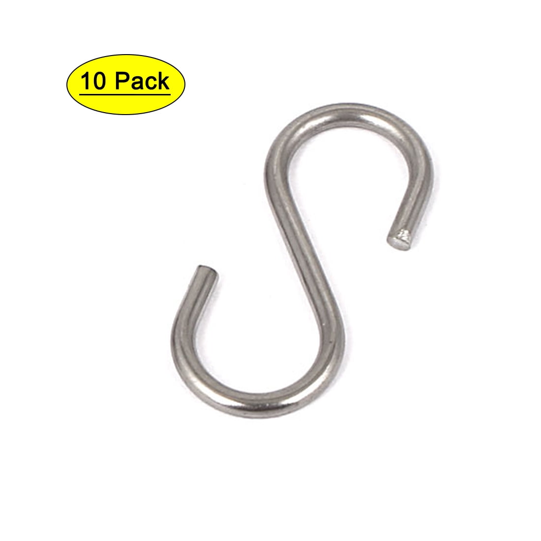 Kitchen and Workspace Organization 12 Inch S-Shaped Hanging Hooks Pack of 5 Stainless Steel Silver Metal