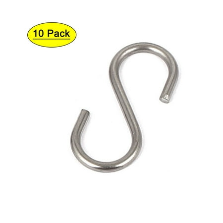 

Saim 1.2 Length Metal Silver Tone Baskets S Hooks for Hanging 10 Pack