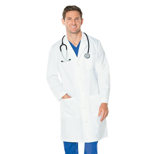 Landau 3 Pocket Lab Coat Men's - Classic Relaxed Fit, 5 Button, Full Length, Antimicrobial 3145