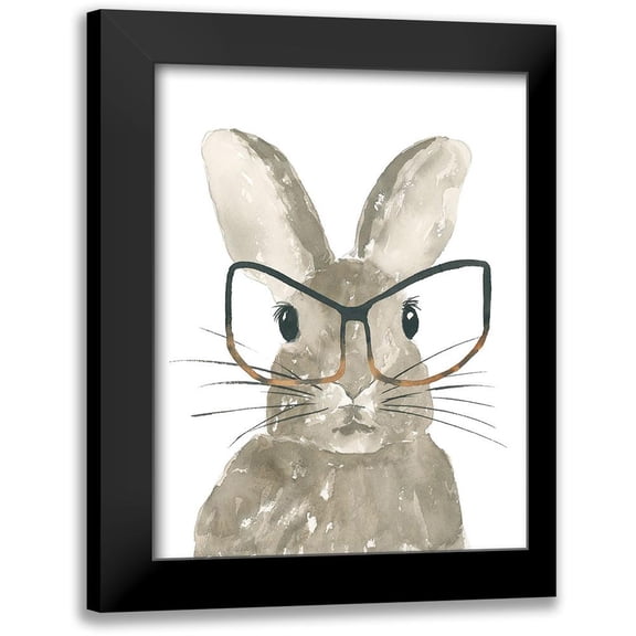 Price, Lucille 12x14 Black Modern Framed Museum Art Print Titled - Bunny With Glasses