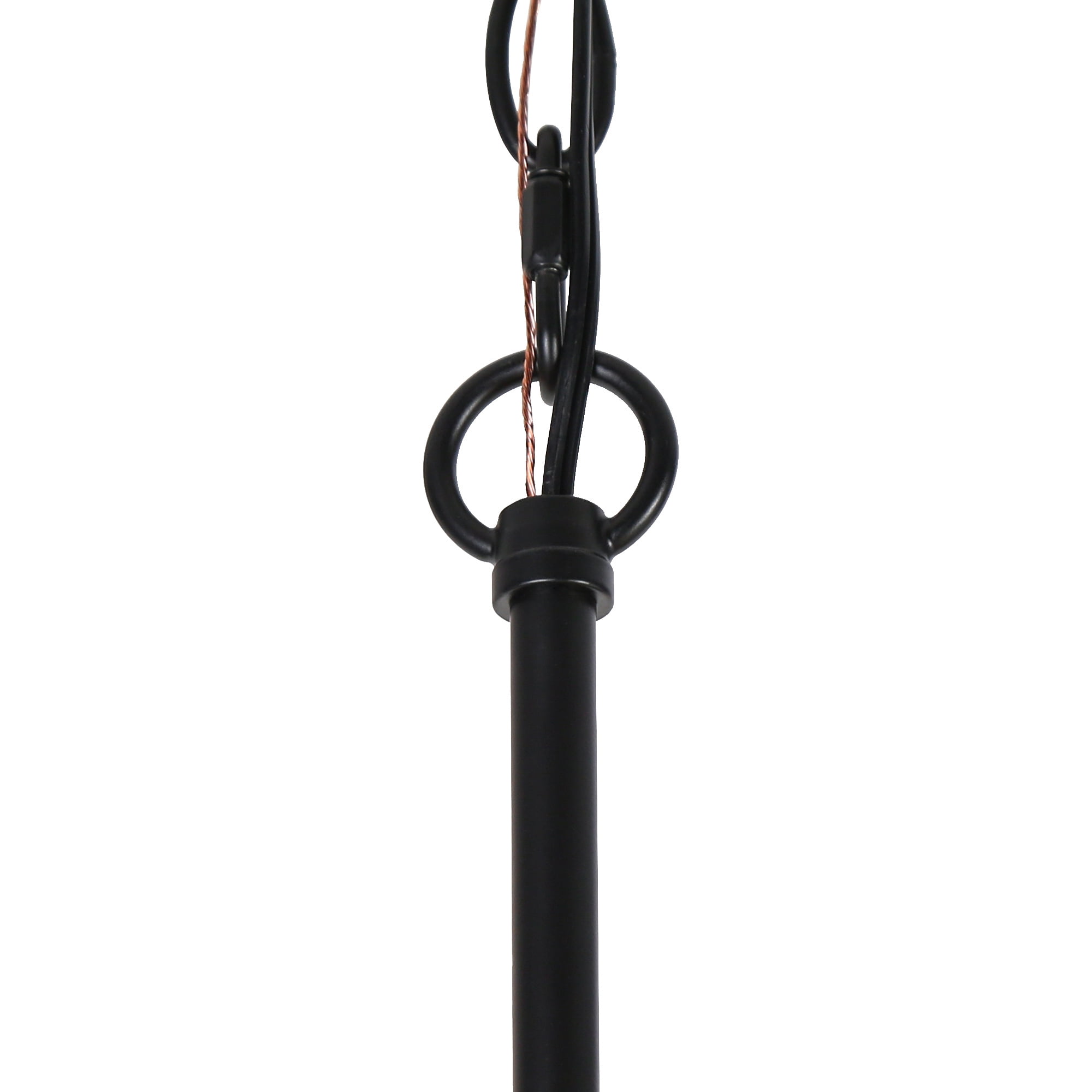 LNC Ukiiyoa 8-Light Matte Black Modern/Contemporary Led Bare Bulb Chandelier