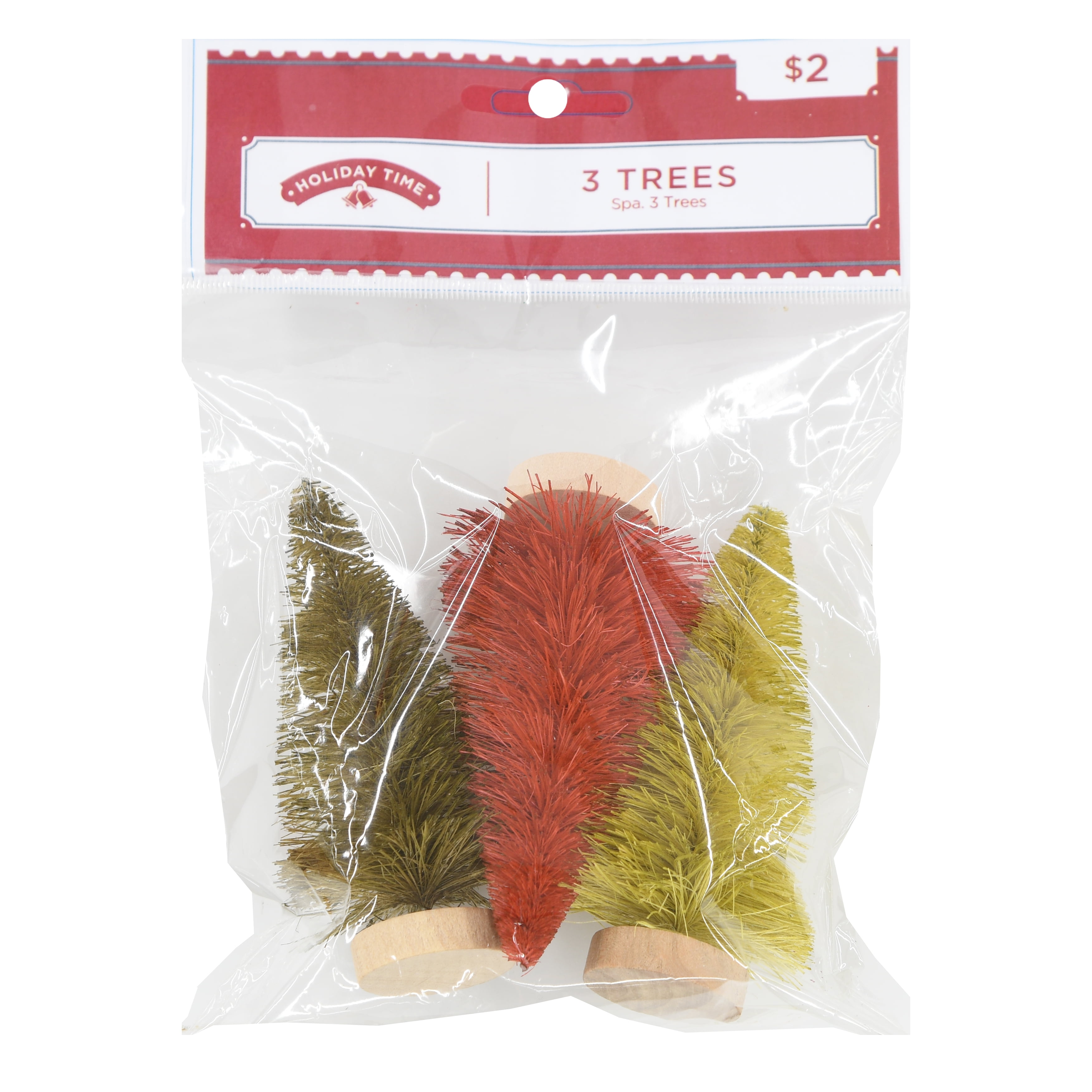 Holiday Time Christmas Decorations, Trees, 3 Count