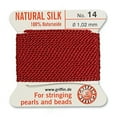 thumbnail image 5 of Griffin Silk Bead Cord Perlseide – Garnet Color – Size 14 (1.02mm) – 2 Meters per Card – Stainless Steel Needle Attached – for Knotting Pearls, Gemstones, Crystals and Beads, 5 of 5
