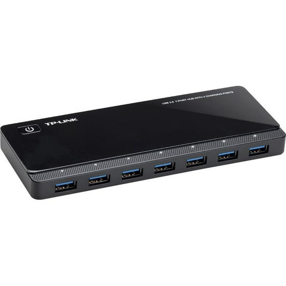 TP-Link Powered USB Hub 3.0 with 7 USB 3.0 Data Ports and 2 Smart Charging USB Ports. Compatible with Windows, Mac, Chrome & Linux OS, with Power On/Off Button, 12V/4A Power Adapter(UH720)