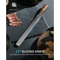 thumbnail image 2 of 12" Slicing , Daimyo Series Brisket  for Meat  with Rosewood Handle,  Style 440C Stainless Steel Meat Carving  for BBQ Turkey Ham Rib Roast with Sheath and Case, 2 of 5