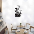 thumbnail image 4 of Taza de café + pegatinas de decoración de pared de flores, carteles de cocina desmontables para paredes de decoración de cocina, 4 of 5
