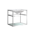 thumbnail image 6 of Swiss Madison Pierre 24" Open Shelf Chrome Frame Wall-Mounted Bathroom Vanity with Sink Top, 6 of 12