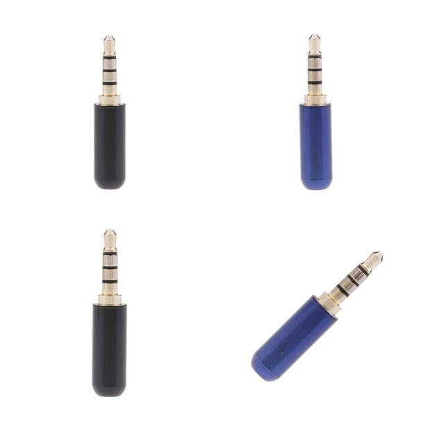 4Pcs 4-Pole 3.5mm 1/8 "Adaptador De Enchufe De Auriculares De Reparación Masculina Soldadura de sonido Hugo Conector jack de auriculares de 4 piezas