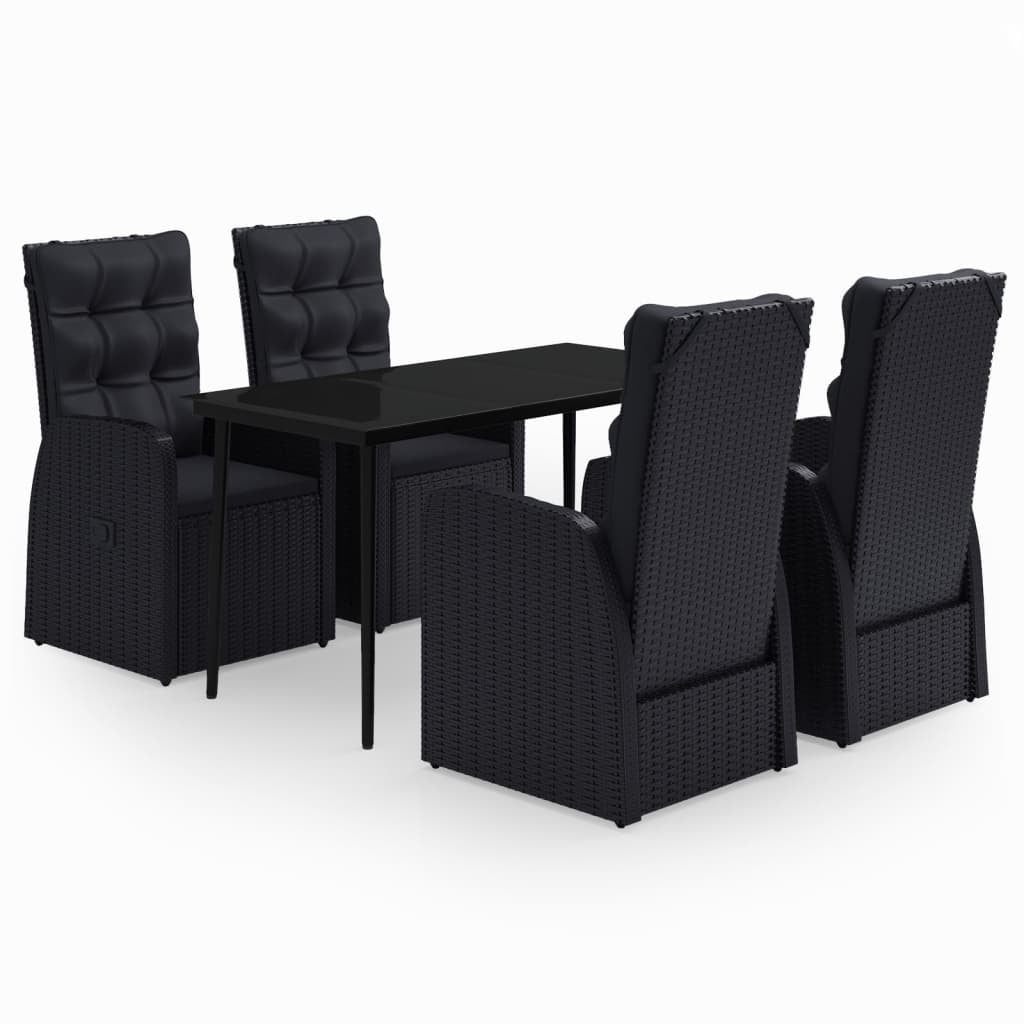 Medicinaal Allergisch Nieuwe aankomst vidaXL Patio Dining Set Seat 3/5/7 Piece Black/Gray 31.5"/55.1" Table  Length - Walmart.com