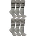 thumbnail image 3 of 6 Pairs AmPm Womens Cotton Slouch Chunky Socks, Womens Knee High Boot Socks, 3 of 3