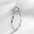 thumbnail image 4 of 11mm Flower Jewelry 925 Silver CZ Solitaire Band Women's Wedding Ring Size 4-9, 4 of 4