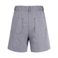 thumbnail image 7 of Mohiass Bermuda Shorts for Women Cargo Shorts Knee Length 6 Pockets Elastic Waist Long Shorts for Summer Casual Light Gray 2XL, 7 of 7