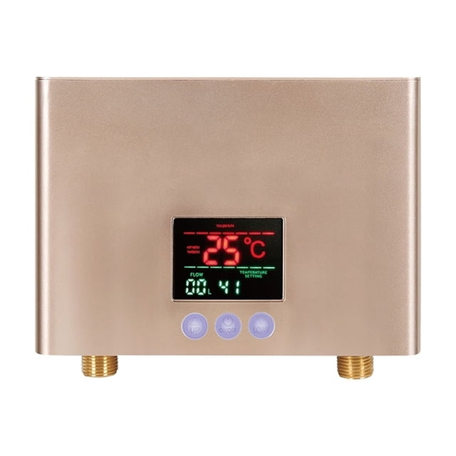 Mini Electric Water Heater LCD 5500W Tankless Instantaneous Home Bathroom Shower Hot Water Fast Heating Remote Control ,Digital Temperature Display