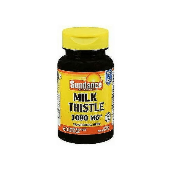 Sundance Vitamins Milk Thistle 1000 MG Capsules, 60 ea (Pack of 2)