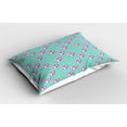 thumbnail image 2 of Ambesonne Amethyst Pillow Sham 2 Pack, Realistic Gem Pattern, 26"x20", Fuchsia and Mint Green, 2 of 3