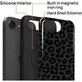 thumbnail image 2 of Magnetic Case for iPhone 16e, Compatible with Magsafe PC Hard Shell & Silicone Inner Bumper Anti-Scratch Full-Body Cover Shockproof Slim Design Black Leopard Print Pattern, 2 of 7