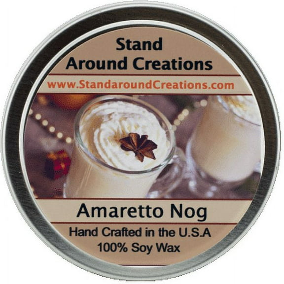 AMARETTO NOG TIN 8-OZ. ALL NATURAL SOY CANDLE