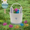 thumbnail image 2 of 2 Pack Large Woven Easter Baskets for Kids - Boy & Girl Options, Empty Basket with Gift Bags and Ribbons Cute Easter Decorations Bunny Ears Designs (Blue+Green), 2 of 7
