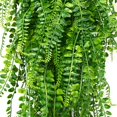 thumbnail image 2 of 2 pcs Artificial Hanging Ferns Plants Vine Fake Ivy Boston Outdoor UV Resistant Plastic Plants (Green), 2 of 5