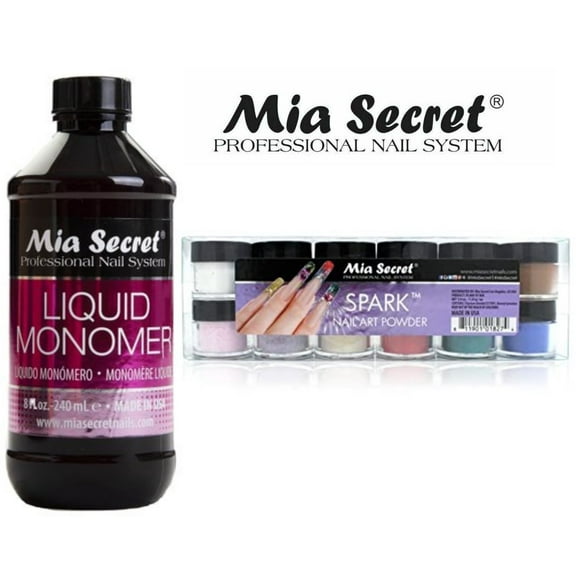 Mia Secret - Monomer 8 oz   Spark 12 Colors Set