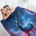 thumbnail image 6 of NIANHE Galactic Guardian Deer blanket, comfortable and soft, warm casual blanket, printed design, winter sofa dormitory home decoration, must-have travel product. Size is 50x60 inches., 6 of 9