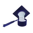 thumbnail image 2 of Fashion Doctor Hat Shape Caja de aretes de almacenamiento de joyas Regalo de graduación azul, 2 of 8