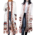 thumbnail image 4 of Minnieouse Cárdigan tejido de manga larga con borlas para mujer, prendas de vestir para vacaciones de viaje, suéter cálido de invierno, abrigo para mujer Abrigos y chamarras Beige Minnieouse AP015553-01, 4 of 5