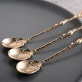 thumbnail image 6 of Vintage Flower Leaf Carved Coffee Spoon Teaspoon Zinc Alloy Crystal Head Stirring Spoons Dessert Ice Cream Scoop for Cafe Home Office Bar Gadgets-Table Decor Cutlery, 6 of 8