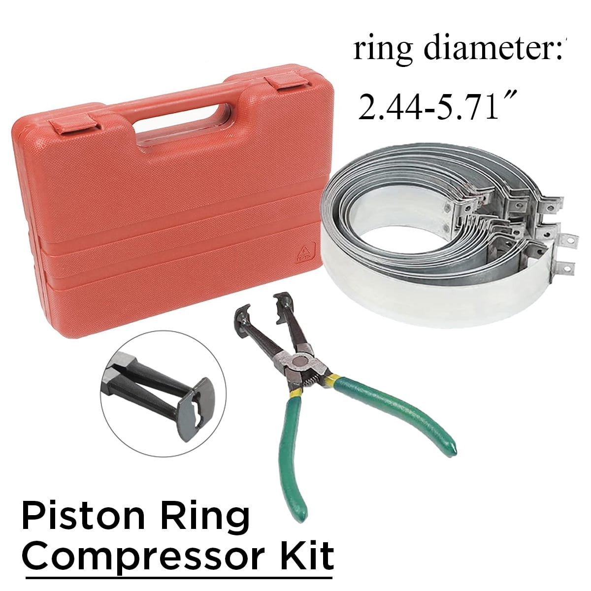15 Pcs Auto Piston Ring Compressor Kit Piston Ring Installation Disassembly Tool Universal