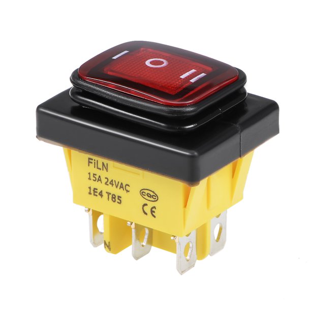 Boat Rocker Switch Red Led Waterproof Toggle Switches For Boat Car Marine On Off Ac Dc 24v 15a 1pcs