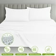 thumbnail image 4 of Lux Decor Collection Rayon from Bamboo Blend Sheets Full Size Deep Pocket - 4 Piece Cooling Sheets Set, White, 4 of 9
