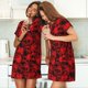 thumbnail image 4 of Easygdp Red Skulls 3 Camisón de manga corta para mujer, informal, estampado, 4 of 6