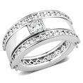 thumbnail image 1 of Women Rhodium Brass Ring with AAA Grade CZ in Clear - Size 7, 1 of 1