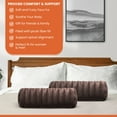 thumbnail image 4 of Cheer Collection Faux Fur Bolster Pillow, Chocolate, 4 of 5