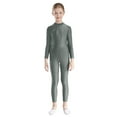 thumbnail image 1 of Kaerm Body de Danse pour Filles avec Strass Manches Longues Unitard Extensible Gris 10, 1 of 6