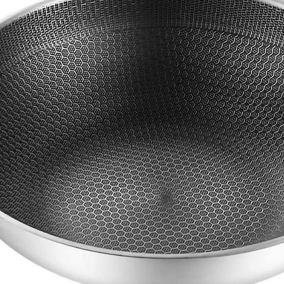 Stainless Steel Wok 3 Layer Stainless Steel Wok  Stainless Steel Wok Wok Pan Kitchen Supplies Stainless Steel Wok Pan Double Sided  3 Layer Prevent Sticking Easy Cleaning Wok For