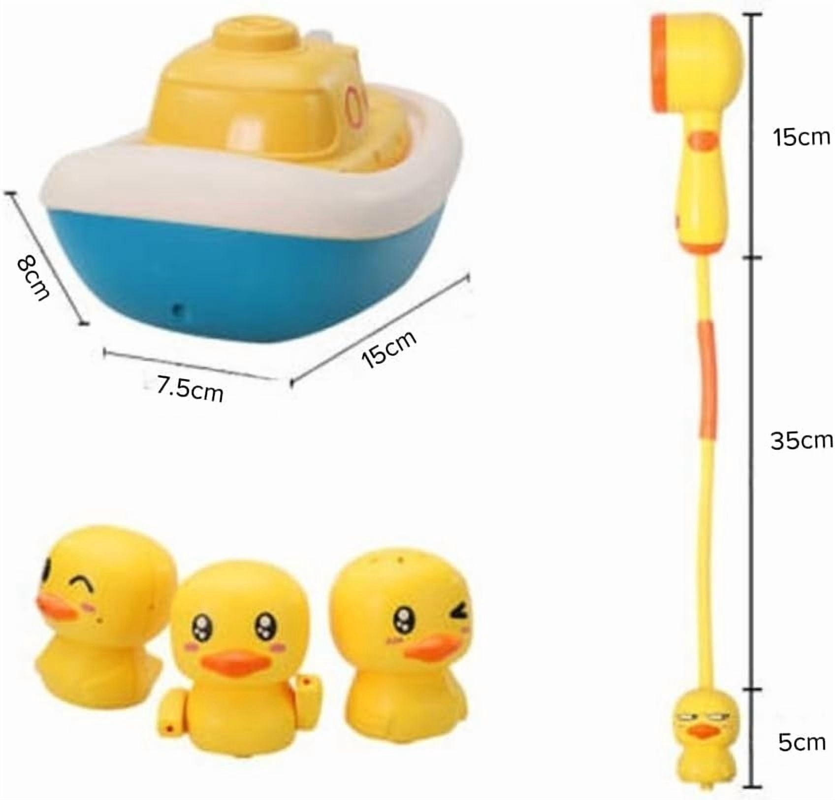 HYPERLIVING Duck Shower Set, Baby Bath Toy with Detachable Shower Head, Motorised Water Pump & 3 Floating Duck Toys, Safe Gentle Spray for Infants & Toddlers, Fun Hair Rinse Bath Play Companion
