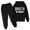 Black, variant on Toddler Boys' 2-Piece Outfit Set Autumn and Winter Letter Printed Long Sleeve Hoodie Sweatshirt and Pants Sets Size 3-4T ,Black