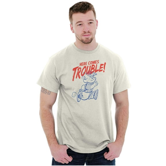 Dennis The Menace Here Comes Trouble Men's Graphic T Shirt Tees Brisco Brands S