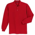 thumbnail image 1 of Mafoose Men's Long Sleeve Heavyweight Cotton Pique Polo Shirt Red 3XL, 1 of 2