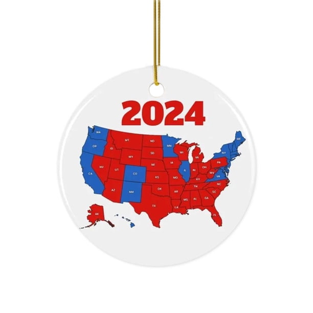 CAIROYAR Tarjeta de Feliz Navidad de Estados Unidos 2024, tarjetas con mapas de las elecciones presidenciales de 2024