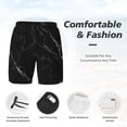 thumbnail image 3 of Balery Black Marble Texture Abstract Bañador para hombre, shorts de playa de secado rápido con entrepierna y forro de compresión-XX-Large, 3 of 6