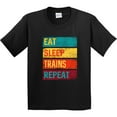 thumbnail image 3 of Inktastic Eat Sleep Trains Repeat Youth T-Shirt, 3 of 5