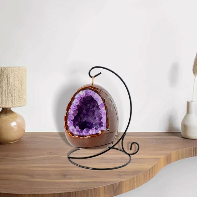Decoración de dormitorio de luz nocturna de LED forma de huevo de dinosaurio para mujer mesa de café Forma del diente Púrpura