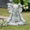 thumbnail image 2 of LuxenHome Gray MgO Meditating Elephant Statue, 2 of 8