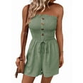 thumbnail image 2 of Combinaison Courte Imprimée Sans Bretelles pour Femmes, Tenue de Plage une Pièce Verte P, 2 of 8