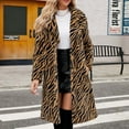 thumbnail image 7 of Mnyycxen Faux Fur Coats for Women Zebra Print Shaggy Warm Outerwear Mid-Long Furry Overcoat Open Front Cardigan Jackets, 7 of 7